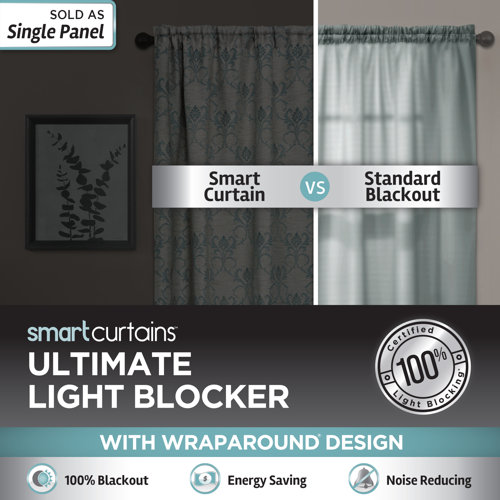 Charlton Home® Doveton Damask Blackout Thermal Rod Pocket Single